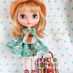 ＊オシャレ白くまワンピース＊トータルコーデ８点セット＊ blythe outfit＊ブライス ＊
