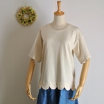 【Ladies M】もくもくスカラップカットソー　カラフルネップ【受注制作】