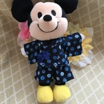 ミッキーorぷーさん甚平♪紺ドット♪ぬいもーず•ぬいぐるみバッチ用
