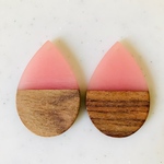 Pink Wood Drop Pendant Tops