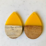 Yellow Wood Drop Pendant Tops