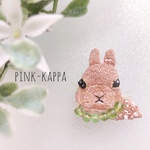 うさぎの刺繍ブローチ ＊ ベージュ