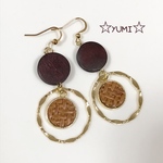 ウッドとラタン サークルピアス