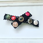 小さいボタンみたいなカボションのバレッタ(大)