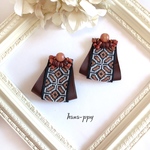 wood gemstone bijou tyrolean tape ribbon ピアスorイヤリングor樹脂ピアス