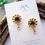 ひまわり×雫クリスタルピアス/イヤリング