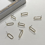 ピアス オーバル フープ  ４組8個  ゴールド