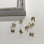 ヴィンテージ 調 スクエア ピアス ４組8個 ゴールド