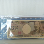 ラミネート×PVCビニールポーチ・ドット柄/ブルー