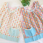 袖なし 花柄スモック　（100-110size)＊入園準備に♪女の子用
