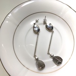 シルバー×チューブビーズピアス