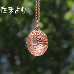 たまご形アロマペンダント（銅色・コットンボール2個付き）