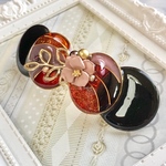 ●cs●ジャパネスク☆花と葉のバレッタ●和風×洋風●レッド●