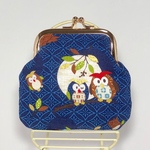 フクロウ柄がま口財布