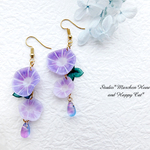 再販4【朝顔ピアス】*Morning drops*【藤色】