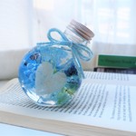 ころりん瓶の ホワイトモスハート♥ｂｌｕｅ
