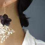カスミ草の線香花火ピアス