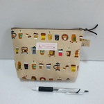★送料無料★　シャキッとポーチ【コーヒー　モカベージュ】大人可愛い♡（コスメポーチ　サニタリーポーチ　スマホ充電器入れ　バックインバック）　