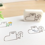 日付けやひとこと書き込める　長靴とかえる　消しゴムはんこ(N30)　