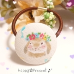 再販×6！ほんわか可愛い💓うさぎのくるみボタンのヘアゴム❤️✨③ 送料無料 ウサギ 花柄 大人可愛い プチギフト 限定 ラッピング 癒し系