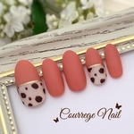 マットコート使用！ヒョウ柄ネイルチップ♡