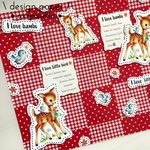 I♡BAMBI デザインペーパーRED/No.31 /5枚入り/レトロアニマル/バンビ
