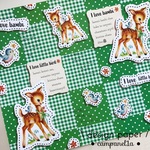 I♡BAMBI デザインペーパーＧＲＥＥＮ/No.32 /5枚入り/レトロアニマル/バンビ