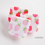  🍓 Cute Strawberry 🍓 ふわふわ&やわらか８重ガーゼはんかち 3枚セット♪（限定カラー使用）入園入学 