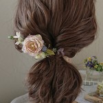 Autumn garden＊ベージュ×ダスティカラー＊ヘアクリップ 　ルノワール・印象派・お花・結婚式・お呼ばれ・フォーマル・パーティ         