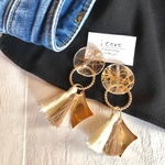 クリアゴールド×ダブルタッセル♢2way earring 