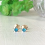 14KGF☆petit.bijouピアス・ネオンブルーアパタイト