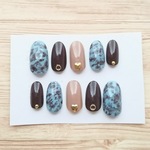 ネイルチップ 再販 《チョコミント ブラウン ベージュ 》