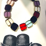 【6コセット】czech beads#チェコビーズ 角の立たないスクエア square14㎜ mix assort