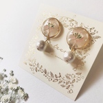 【再々販】かすみ草×コットンパール ピアス/イヤリング【BabyPink】