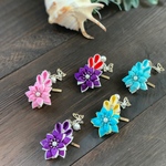 蝶々とお花のポニーフック つまみ細工
