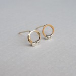 14kgfスクエア＊Silver925　Small Rings　サークルスタッドピアス