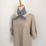 【再販】保冷剤ポケット２つ☆ 先染めコットン ネッククーラー ギンガムチェック  ネイビー