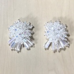 CRYSTAL CLEAR BEIGE FRINGE TASSEL CABOCHONS