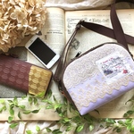 長財布が入るレースのショルダーバッグ（チョコすみれ）【6～7月限定販売】