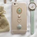 押し花 iPhoneケース グリーン