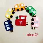 イニシャル電車♡ ボタンつなぎ 知育玩具 布おもちゃ
