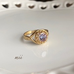 vintage swarovski アレキサンドライト ゴールドリング