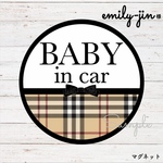 emily-jin様 ベビーインカー【マグネット】チェック柄 黒りぼん