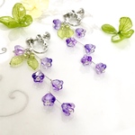 藤色お花のゆらゆらピアスorイヤリング