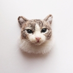 ノルウェージャンフォレストキャット 猫ちゃんブローチ 羊毛フェルト