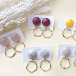 5色から選べる♡オーバルアクリルのペンタゴンピアス