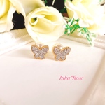 aaayyyaaa24様専用ページ💎✨スワロフスキー✨パールキャッチ付きバタフライピアス✨グルーデコ ゴールド