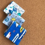 キッズサイズ ハンカチ  男の子大好き♪電車&宇宙柄 （日本製ガーゼ）
