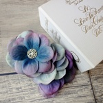 【再販売】紫陽花の花びらのバレッタ■シンプルデザイン　パープルブルー