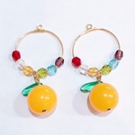 ★Newゆずとカラフルビーズのフープイヤリングorピアス